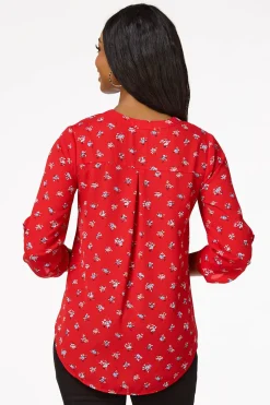 Red Floral Equipment Top