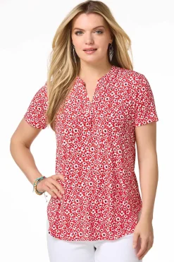 Red Floral Top