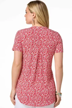 Red Floral Top