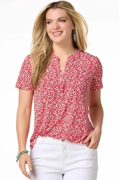 Red Floral Top