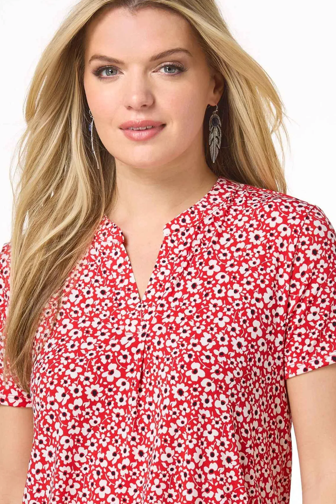 Red Floral Top