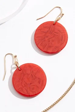 Red Lucite Pendant Wire Necklace Set