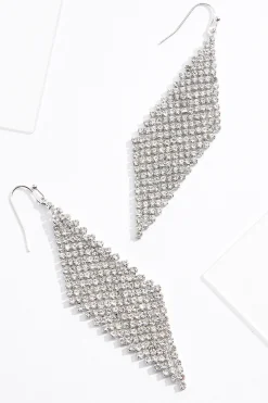 Rhinestone Diamond Mesh Earrings