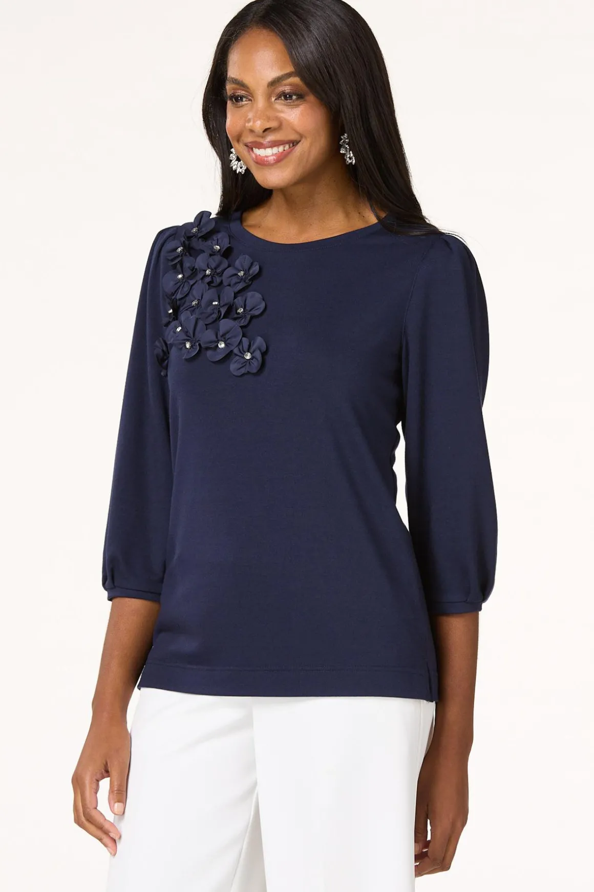 Rhinestone Flower Sweatshirt