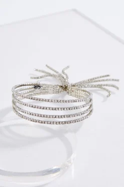 Rhinestone Fringe Cuff Bracelet