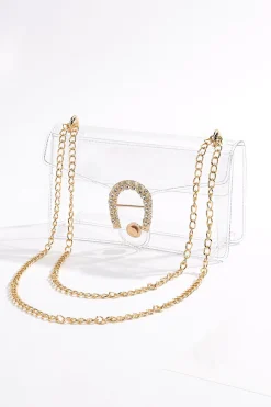 Rhinestone Horsebit Clear Crossbody