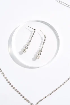 Rhinestone Linear Short Necklace Set