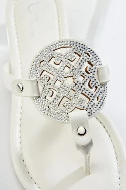 Rhinestone Medallion Sandals