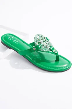 Rhinestone Medallion Sandals