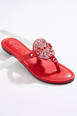 Rhinestone Medallion Sandals