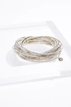 Rhinestone Row Stretch Bracelet Set