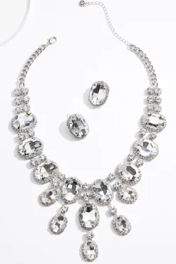 Rhinestone Statement Necklace Set