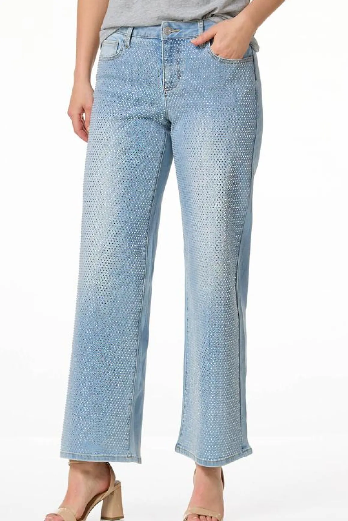 Rhinestone Wide Leg Jeans