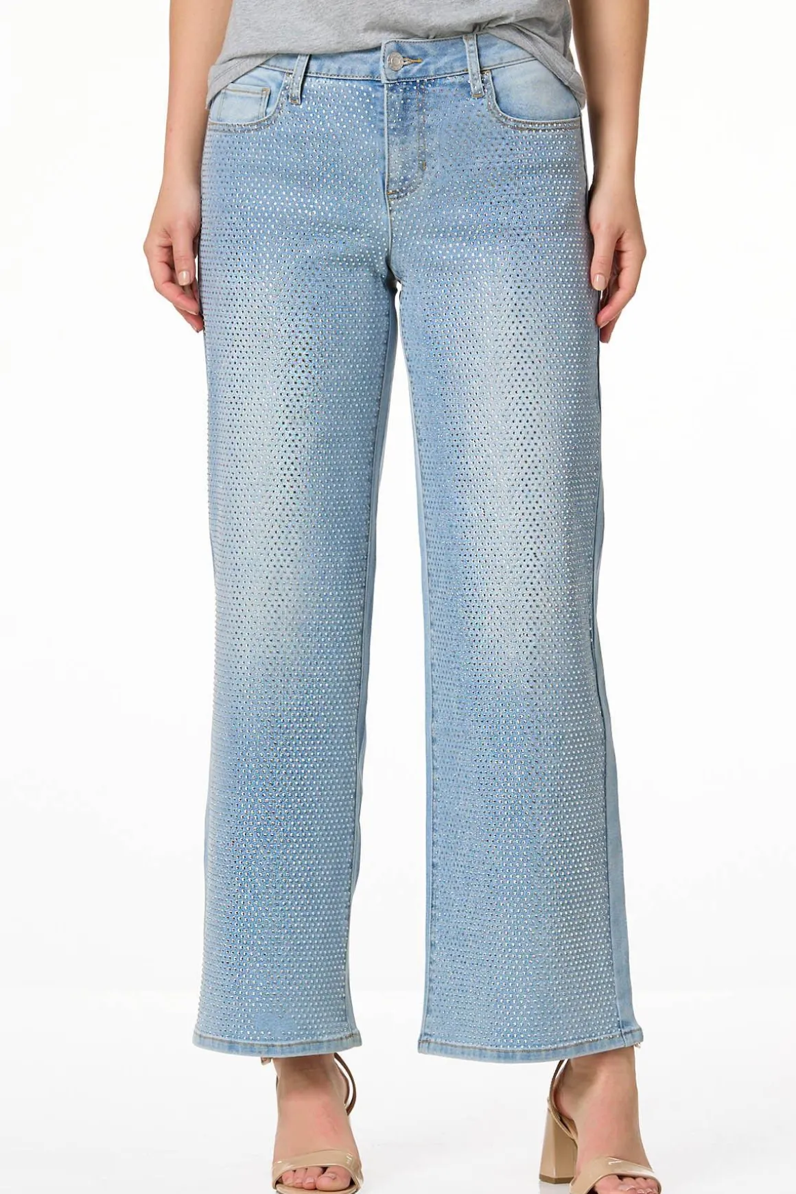 Rhinestone Wide Leg Jeans