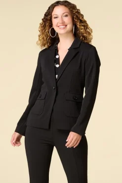 Ribbed Front Pocket Blazer