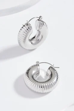 Ribbed Hoop Earrings