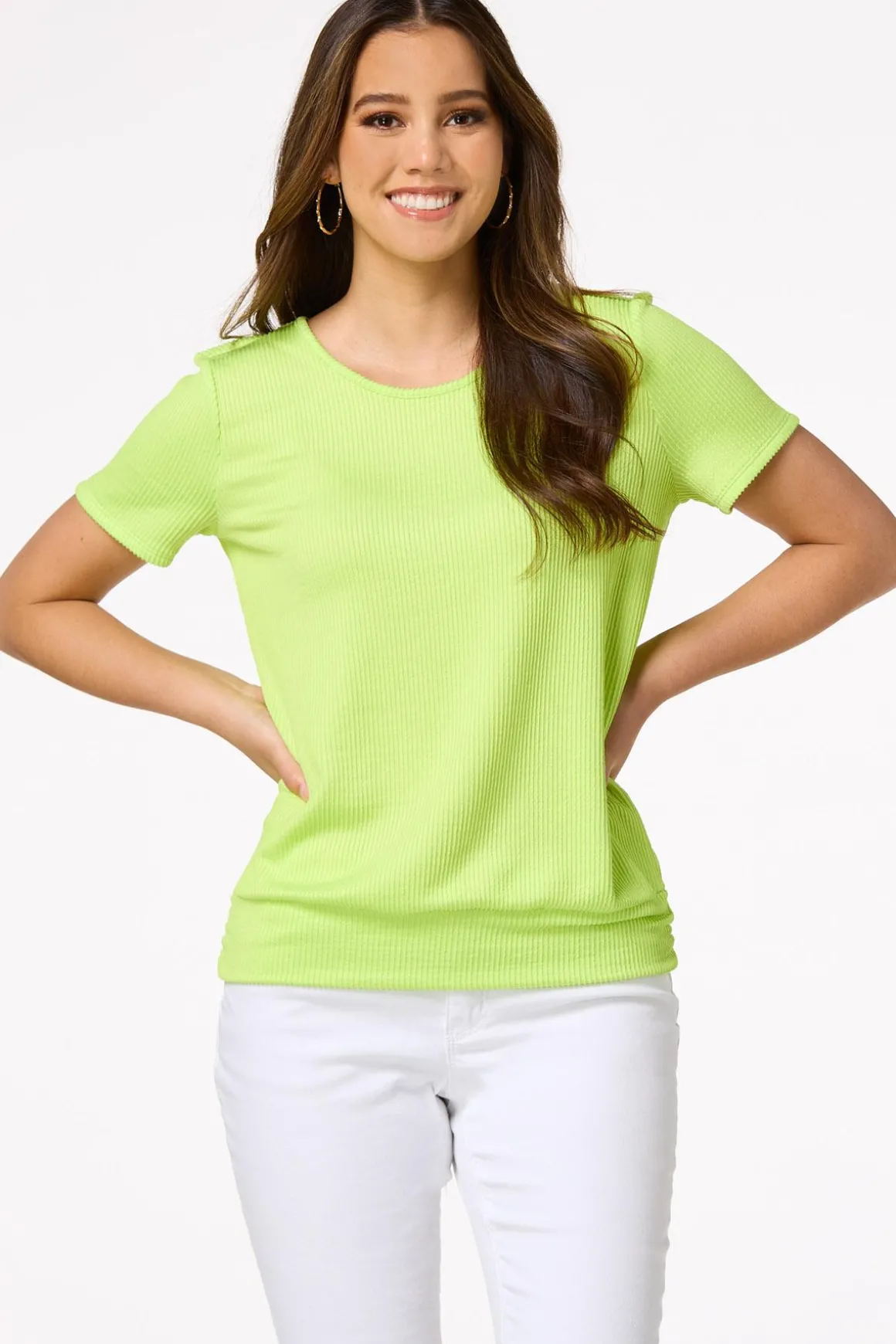 Ribbed Lattice Back Top