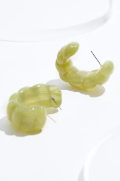 Ribbed Lucite Hoop Earrings