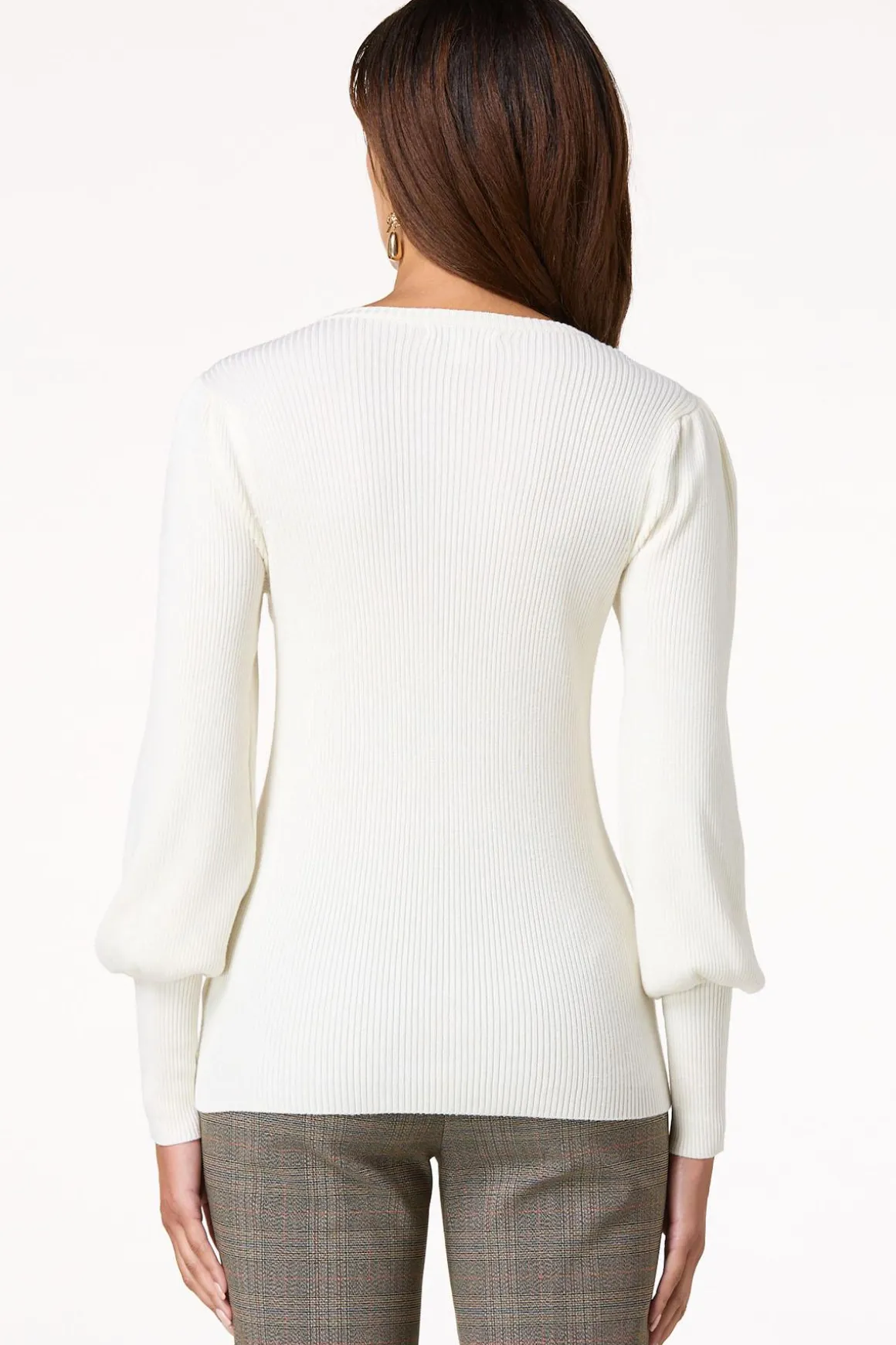 Ribbed Puff Sleeve Sweater