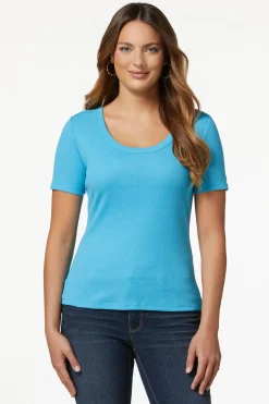 Ribbed Scoop Neck Top
