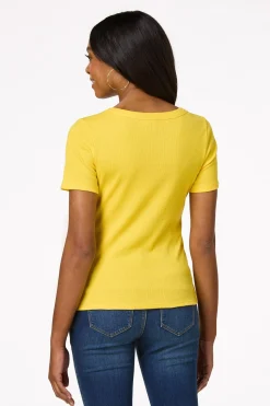 Ribbed Scoop Neck Top