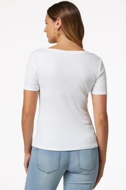 Ribbed Scoop Neck Top