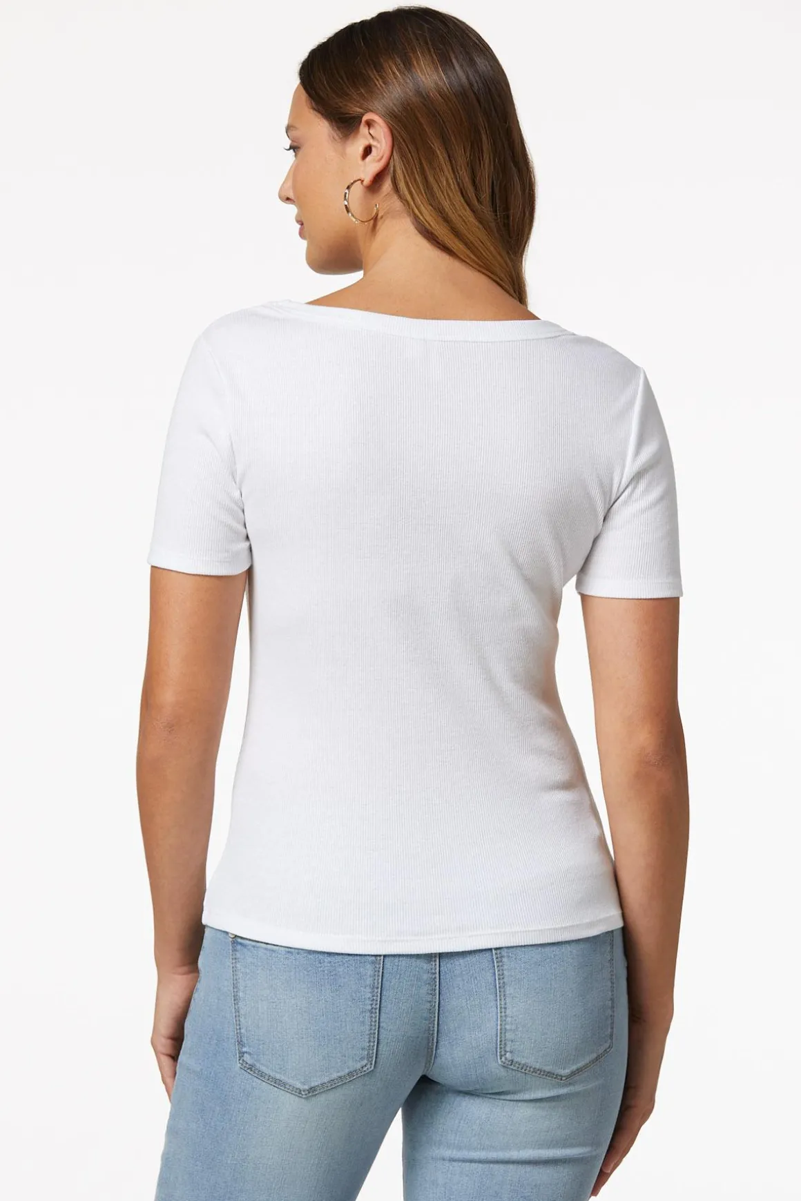 Ribbed Scoop Neck Top