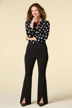 Ribbed Split Hem Flare Pants