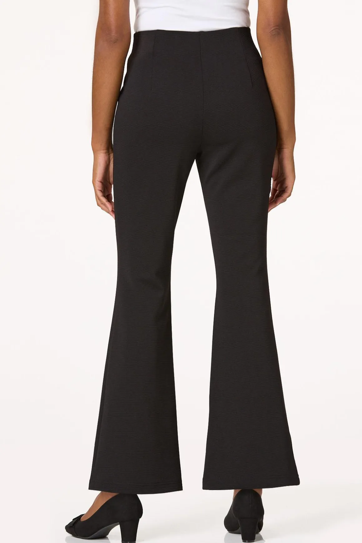 Ribbed Split Hem Flare Pants
