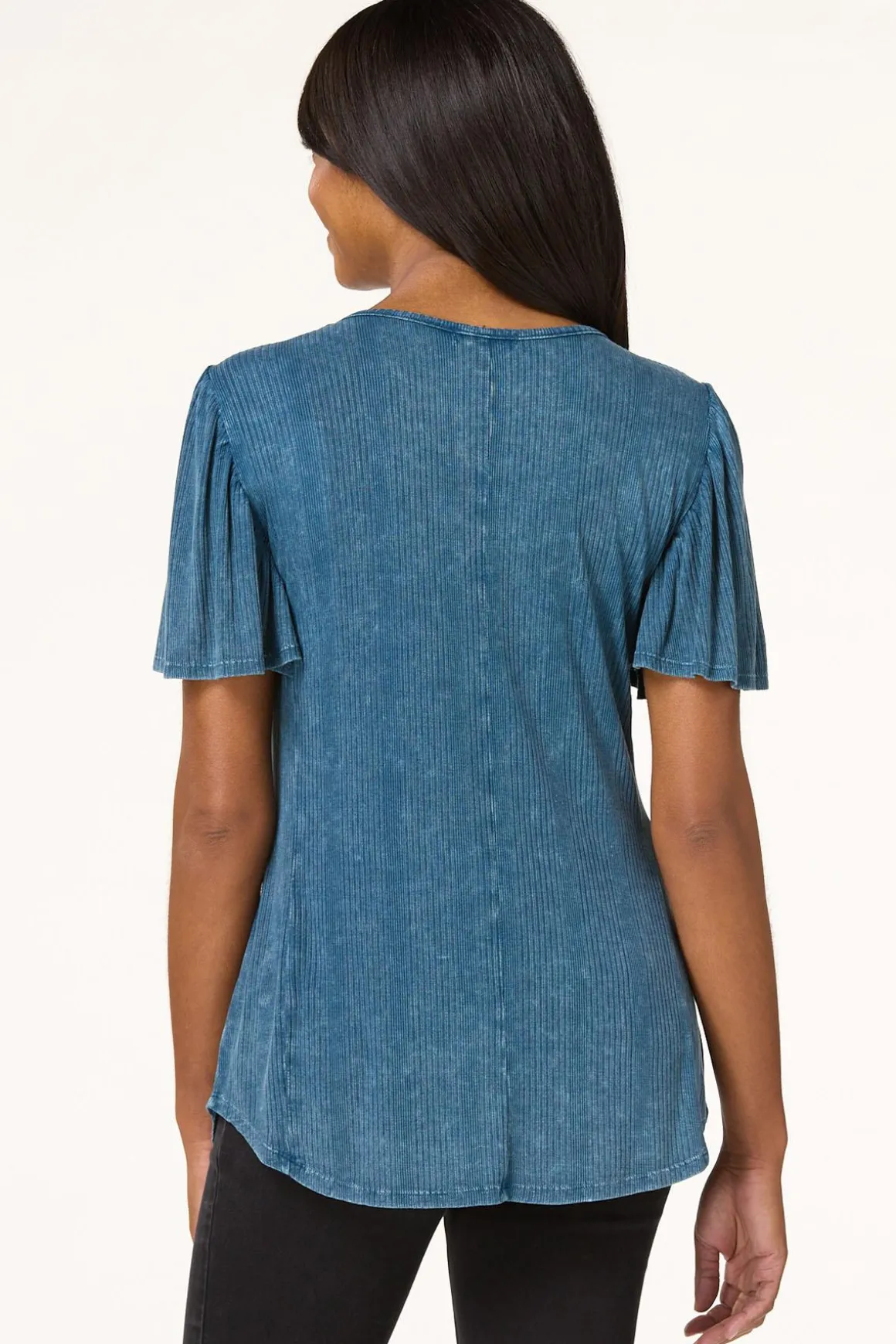 Ribbed Stud Trim Top
