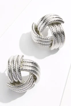 Roped Button Earrings