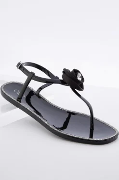 Rosette Jelly Thong Sandals