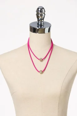 Rubber Chain Layered Short Necklace Set