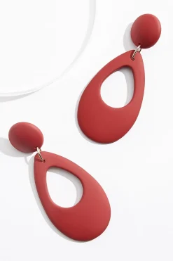 Rubber Coated Open Tear Earrings