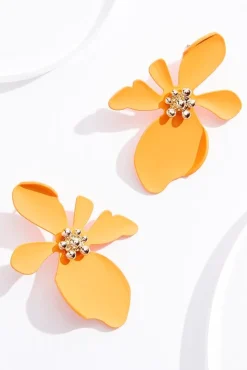 Rubber Flower Button Earrings