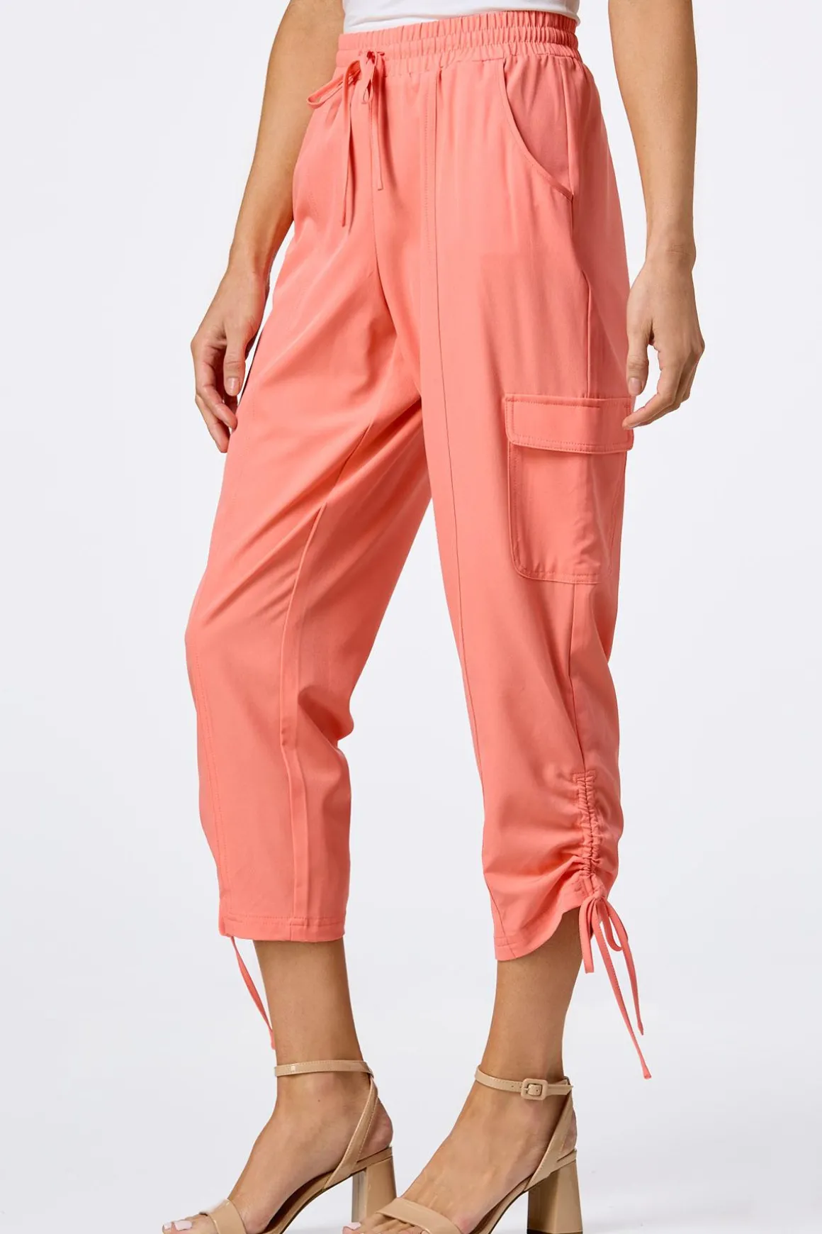 Ruched Drawstring Cargo Pants