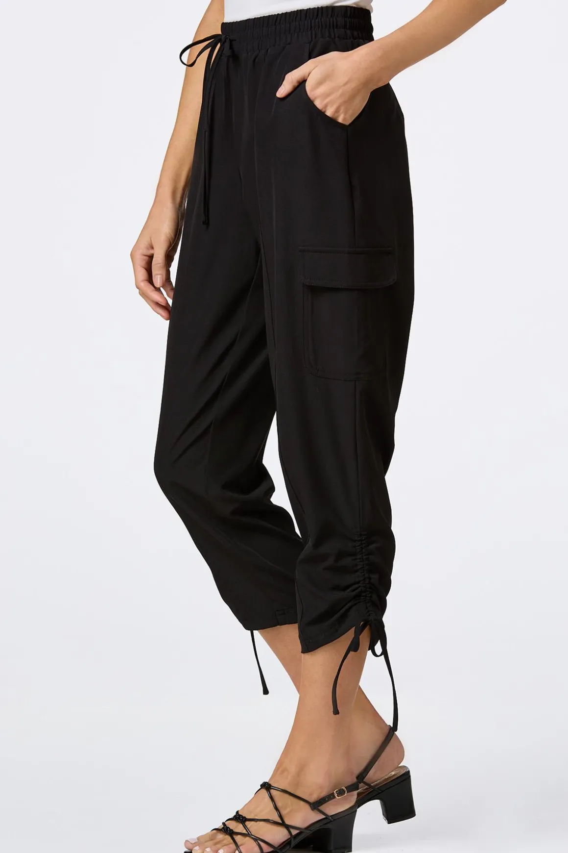 Ruched Drawstring Cargo Pants