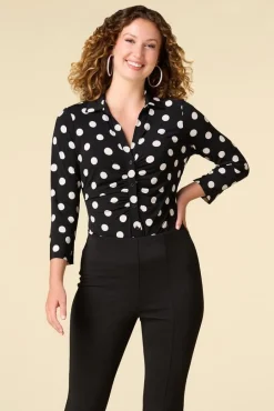 Ruched Polka Dot Top