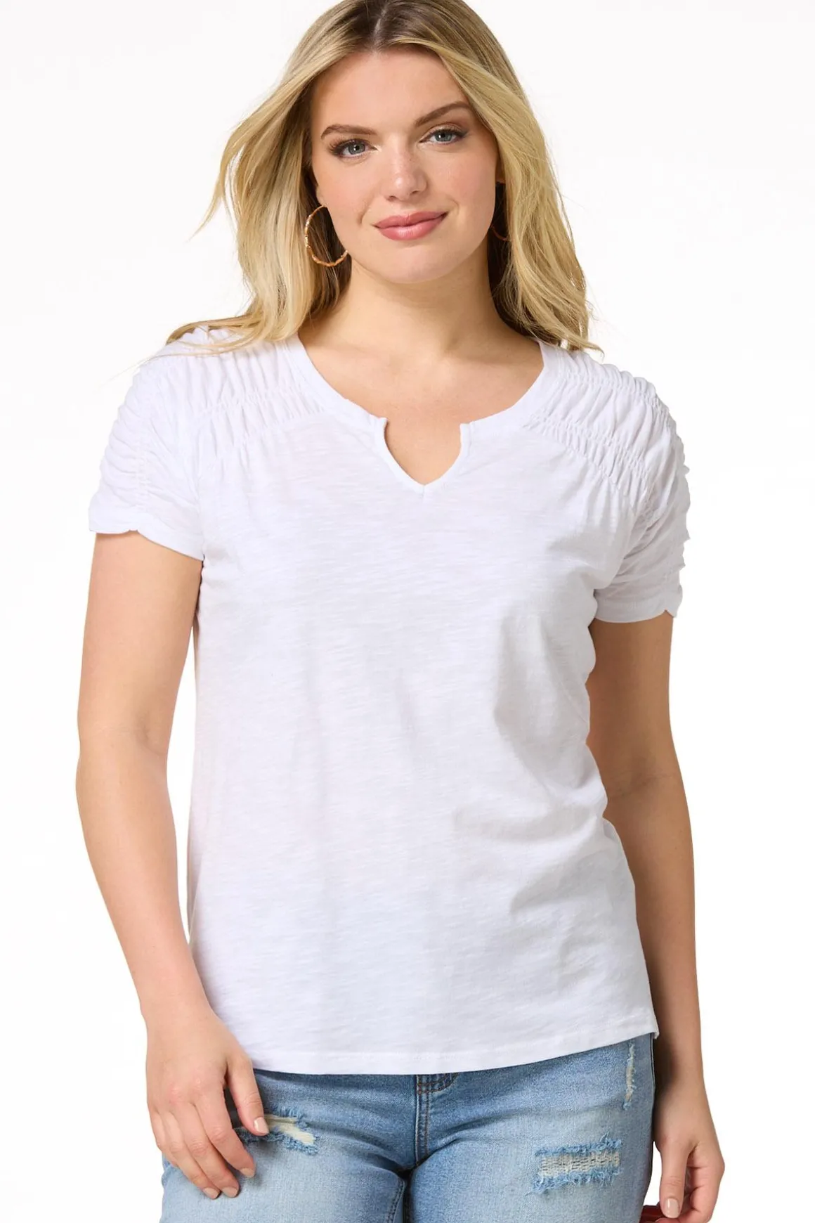 Ruched Shoulder Tee