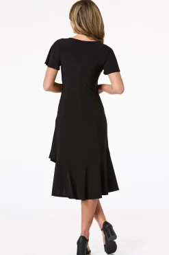 Ruched Side Drape Midi Dress