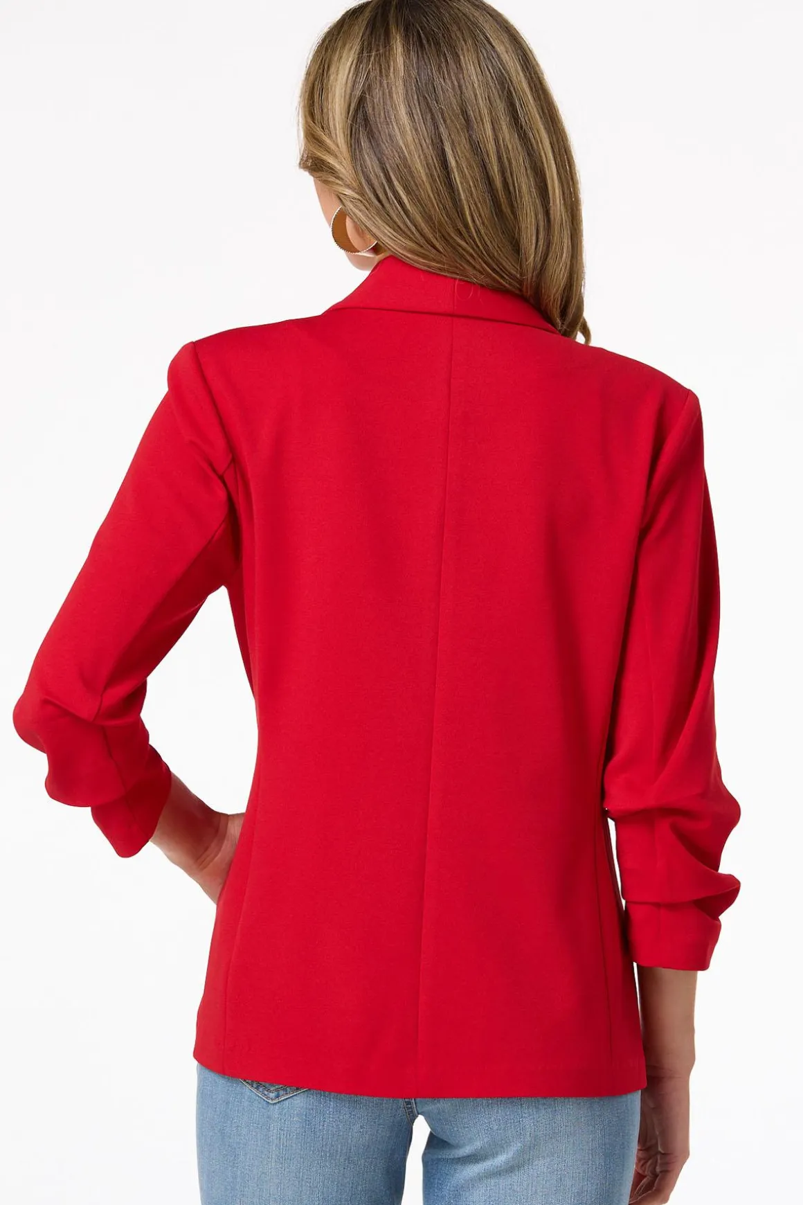Ruched Sleeve Blazer