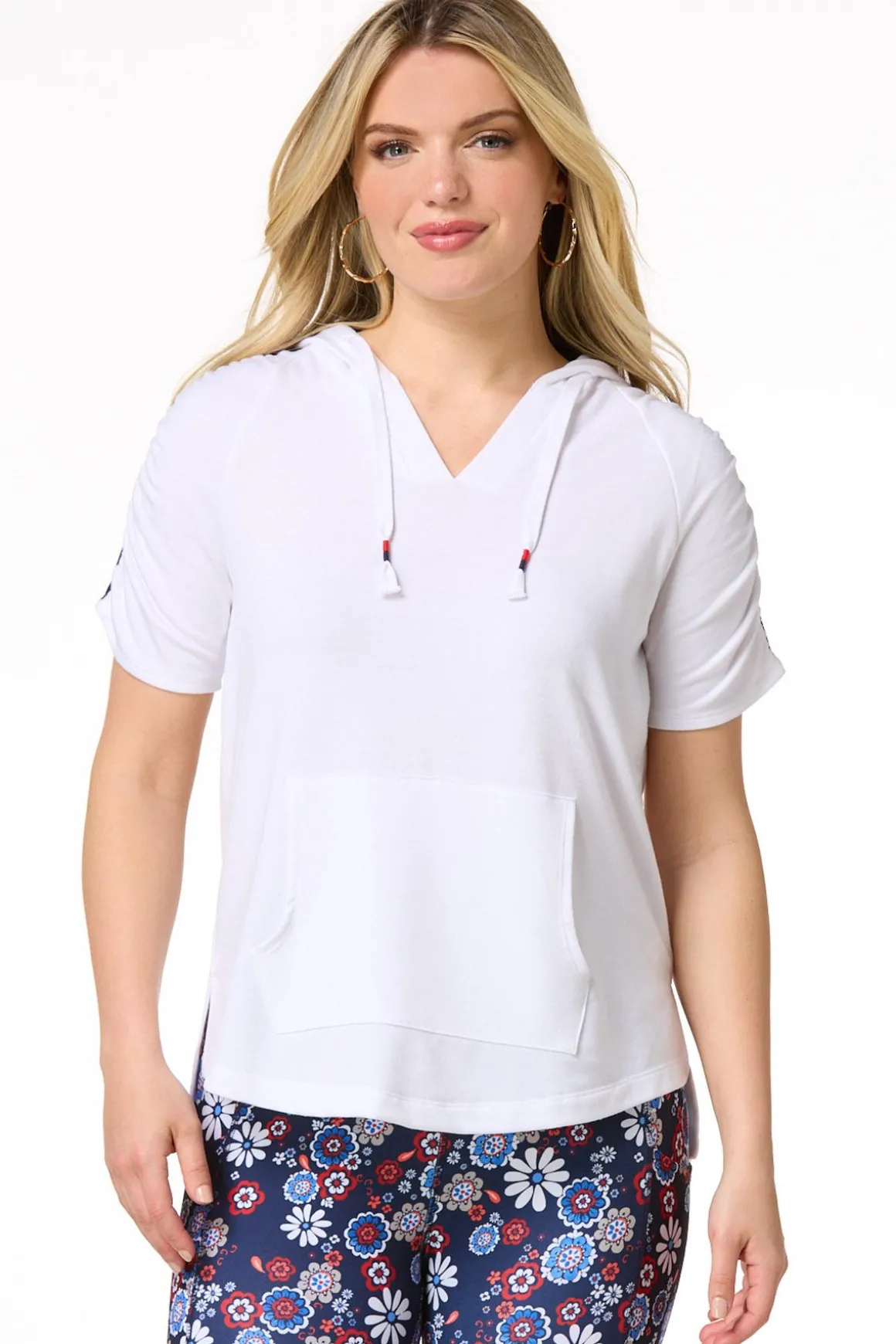 Ruched Sleeve Hoodie