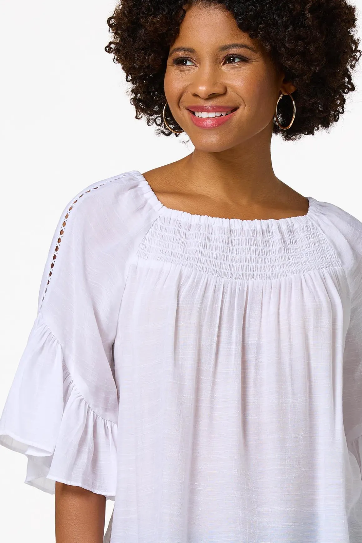 Ruffled Bell Sleeve Top