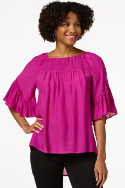 Ruffled Bell Sleeve Top