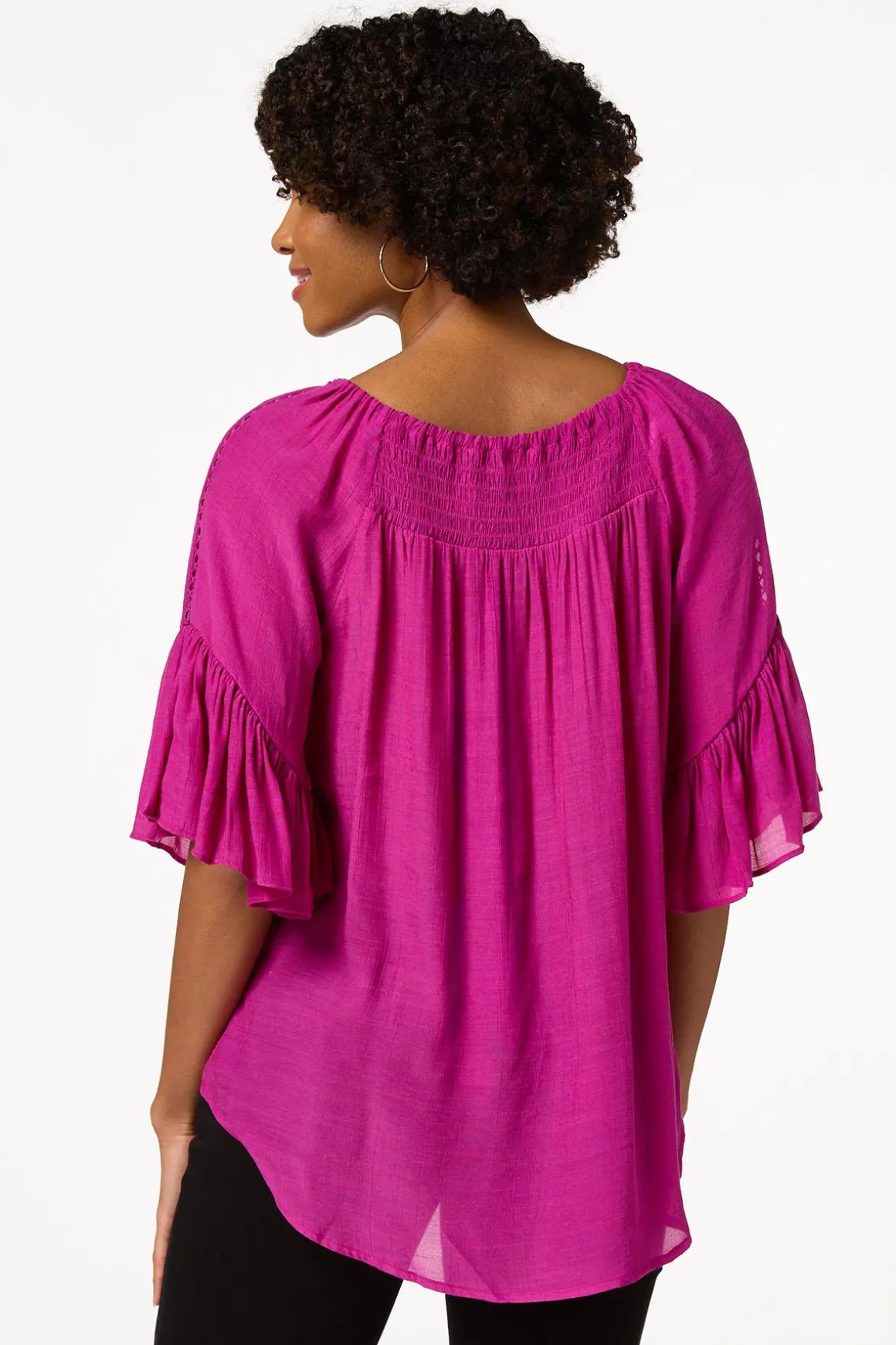 Ruffled Bell Sleeve Top