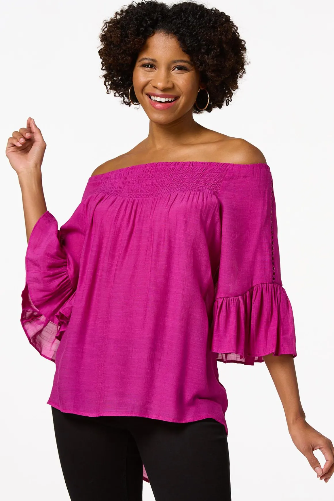 Ruffled Bell Sleeve Top