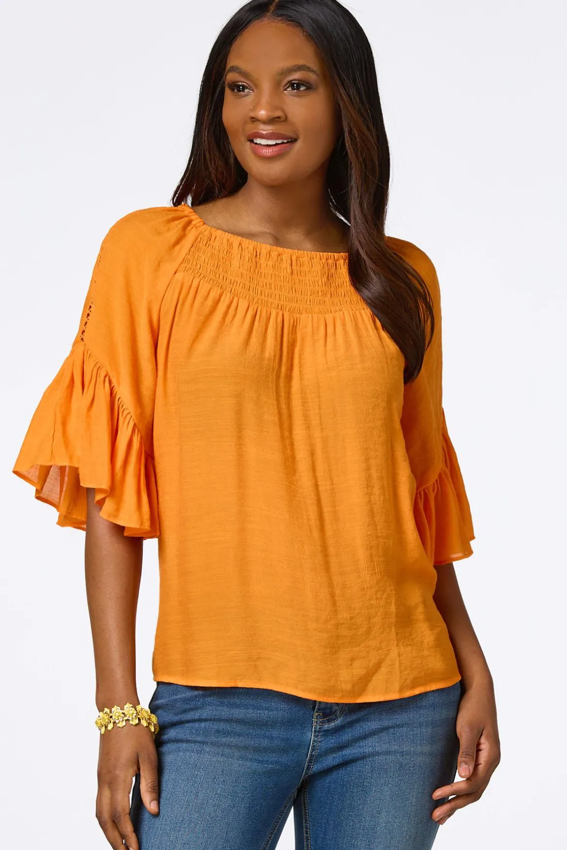 Ruffled Bell Sleeve Top