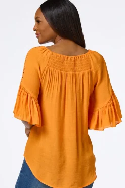 Ruffled Bell Sleeve Top