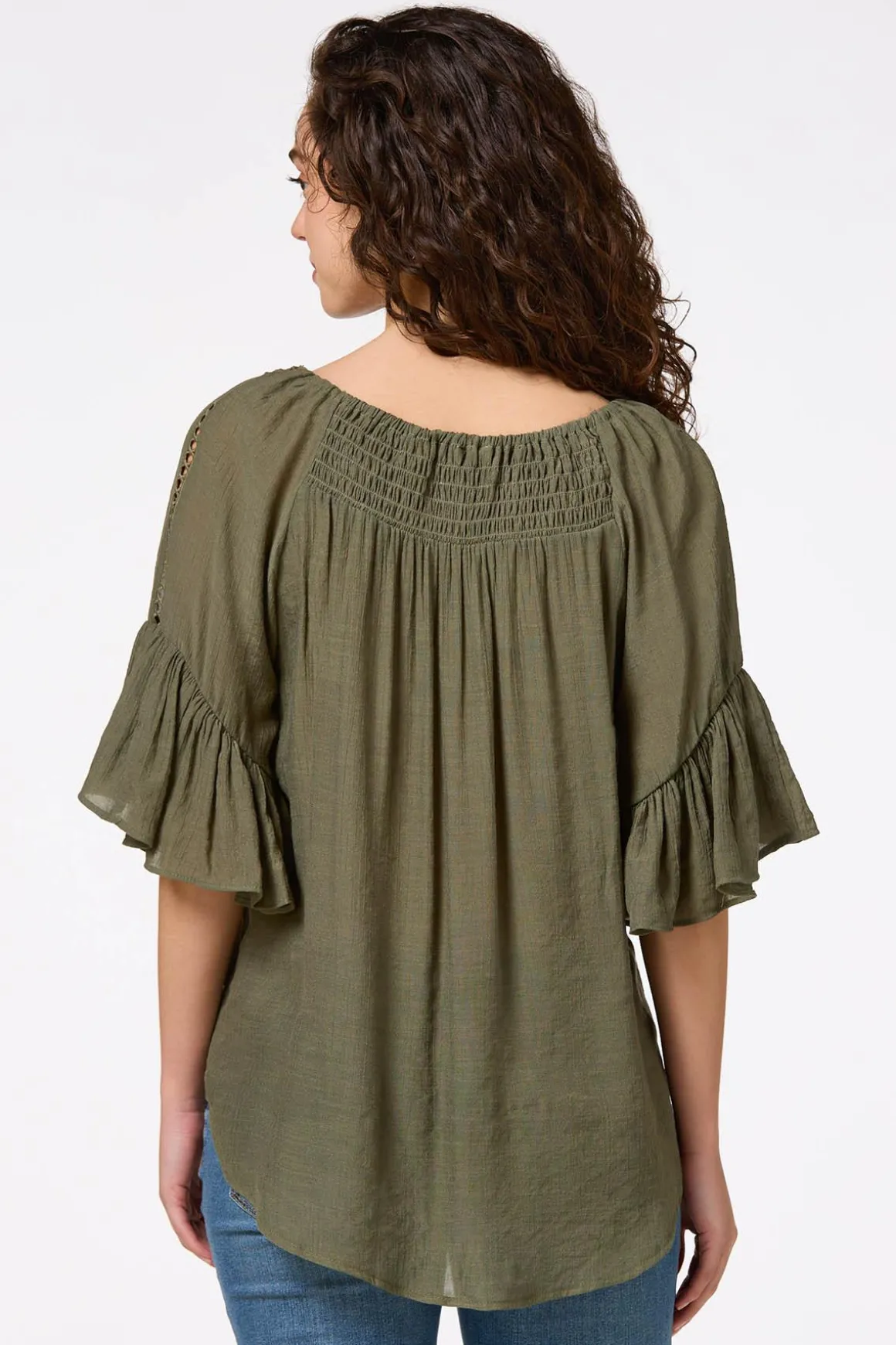 Ruffled Bell Sleeve Top