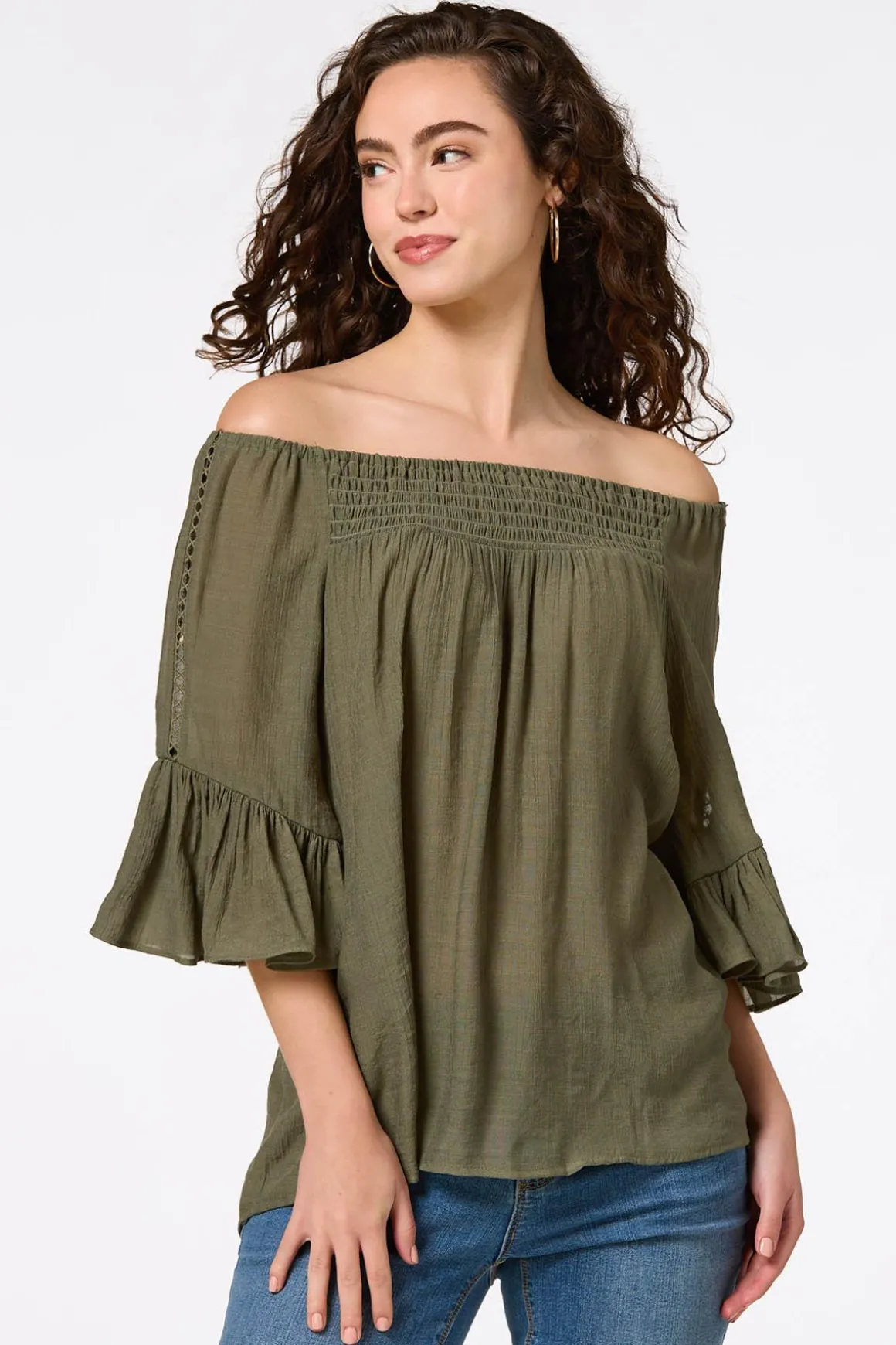 Ruffled Bell Sleeve Top